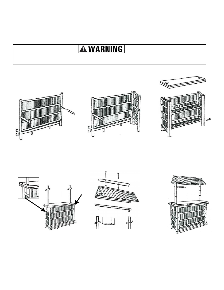 Assembly, Assembling the bar | AmeriHome BABBS2 Bamboo Bar Stools User Manual | Page 4 / 7