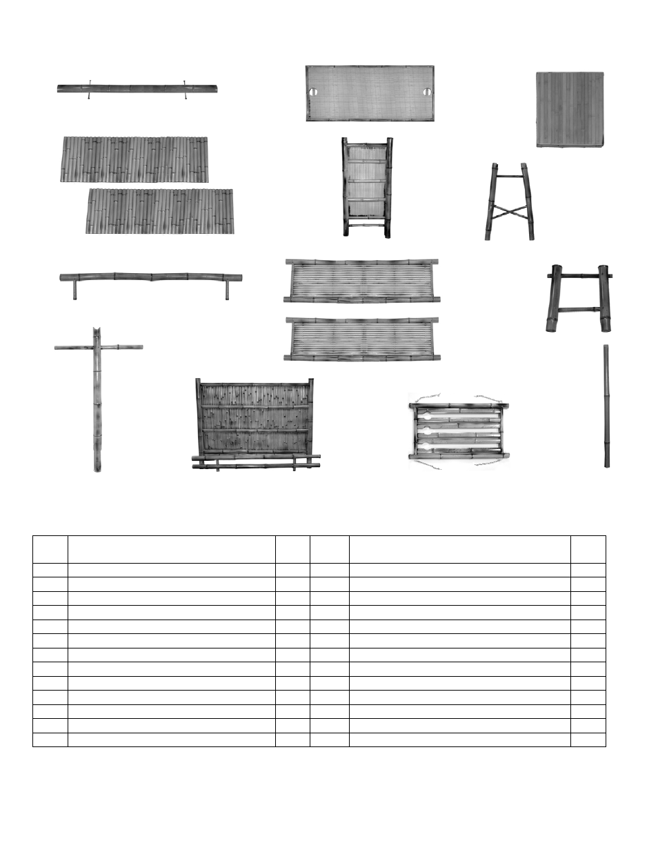 Parts diagram, Parts list, Description | Hardware | AmeriHome BABBS2 Bamboo Bar Stools User Manual | Page 6 / 7