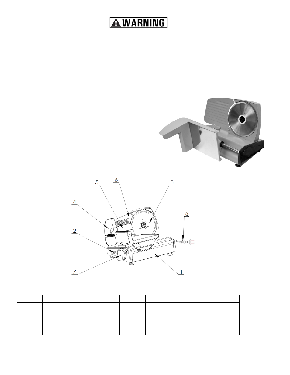 AmeriHome MLICER Meat Slicer User Manual | Page 8 / 8