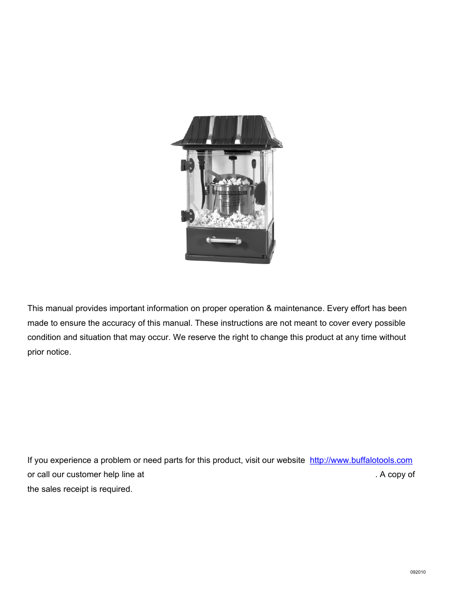 AmeriHome QTPOP Table Top Popcorn Maker User Manual | 6 pages