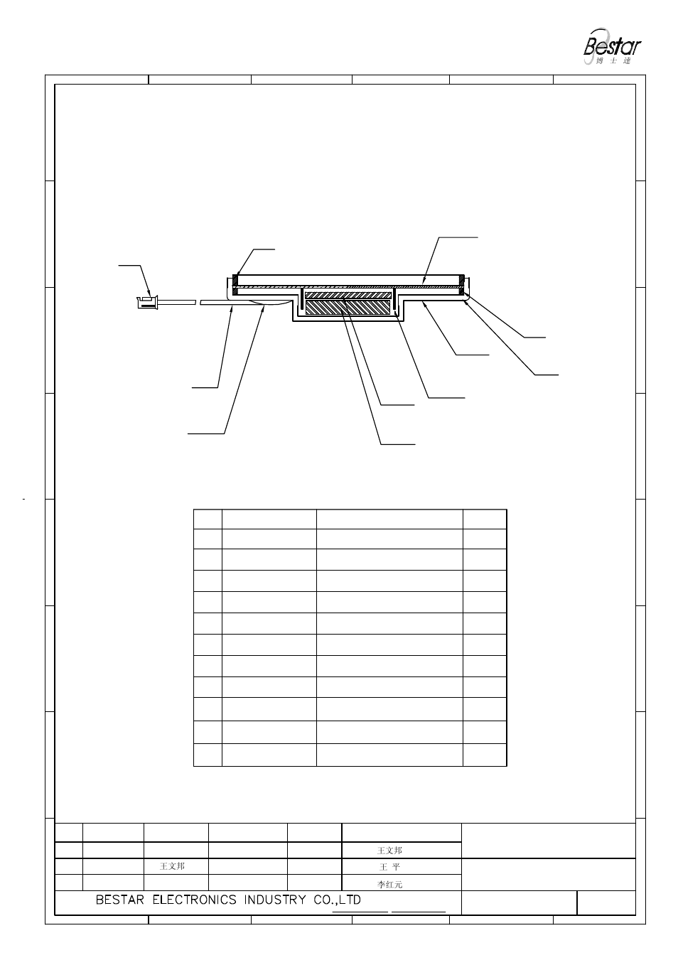 Bill of material | BeStar BMS28-12B-08H05CW100J LF User Manual | Page 4 / 7