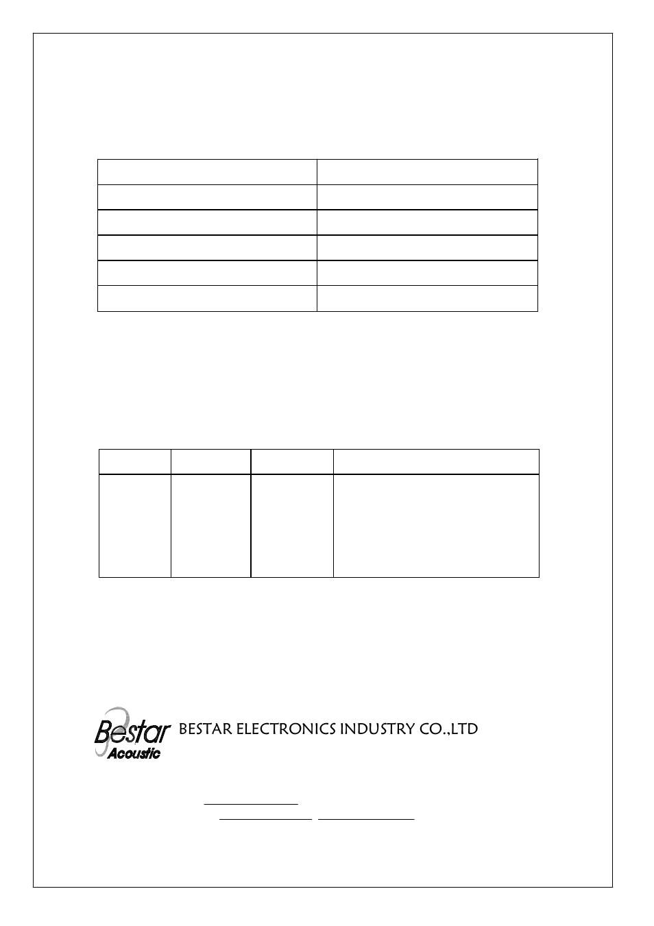 BeStar BMS20-11C-08H4.5RW020 LF User Manual | 6 pages