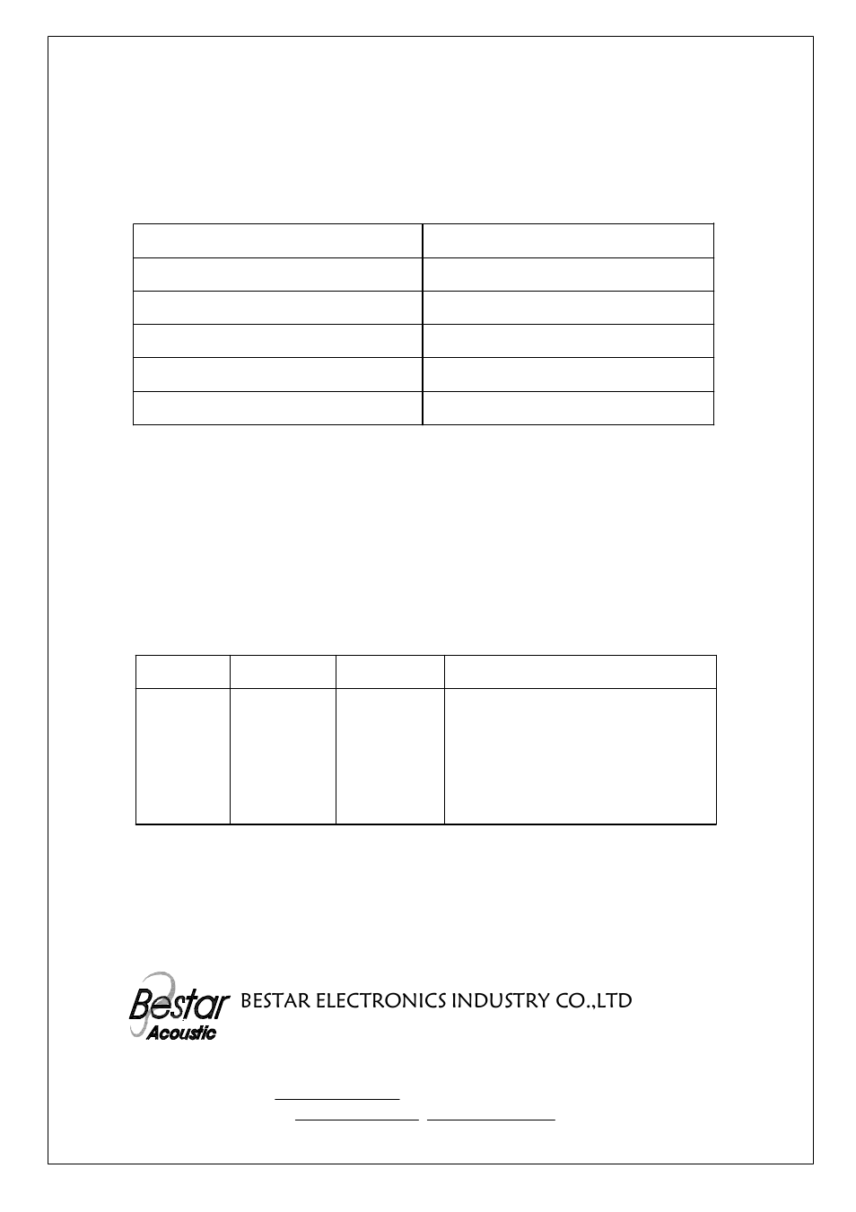 BeStar BLS18-11-08H7.8 LF User Manual | 6 pages