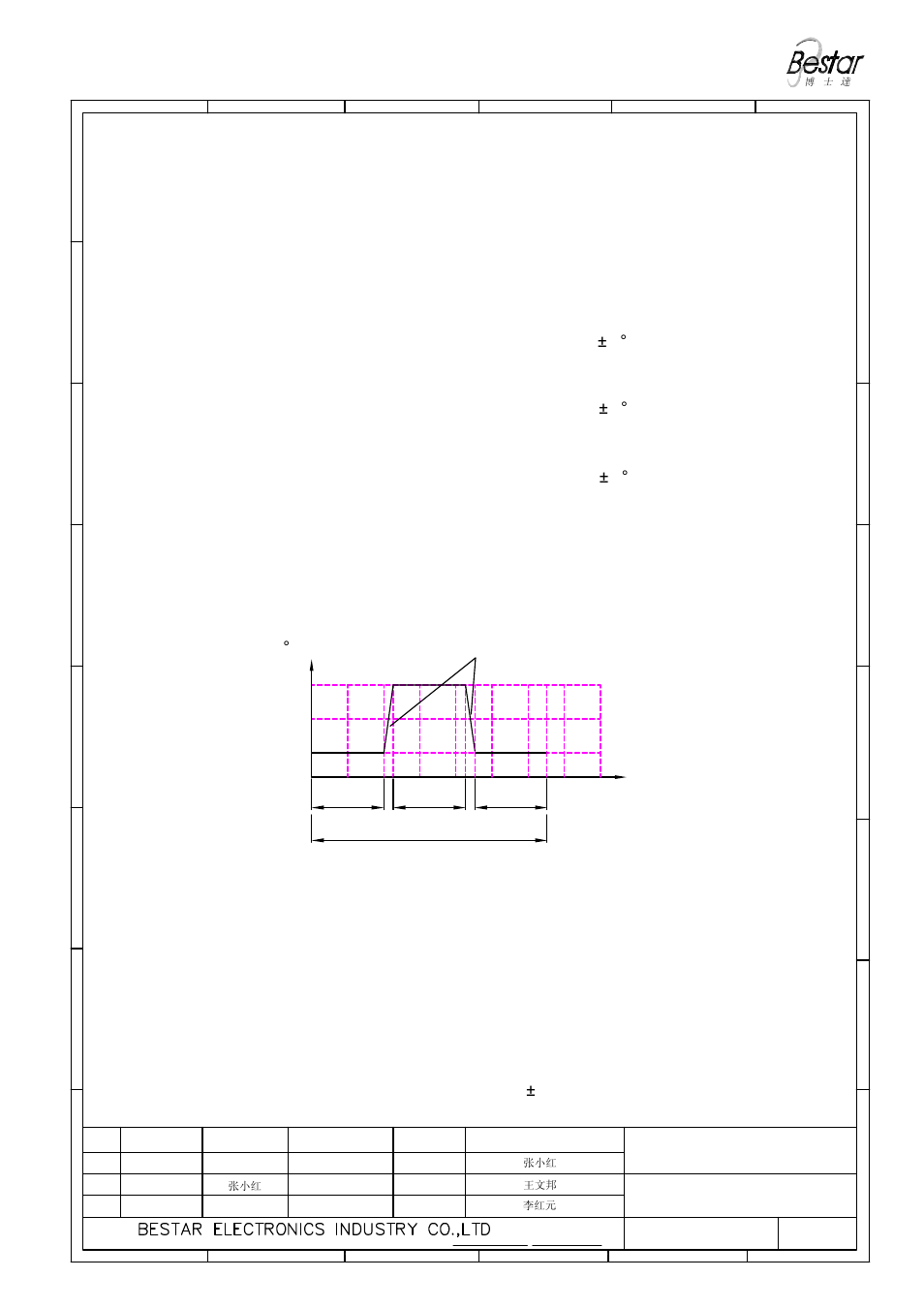 Reliability test, 96hrs, 4 damp heat | Temperature 40± 3° c relative humidity | BeStar BMS2030P-11C-08H05R LF User Manual | Page 5 / 7