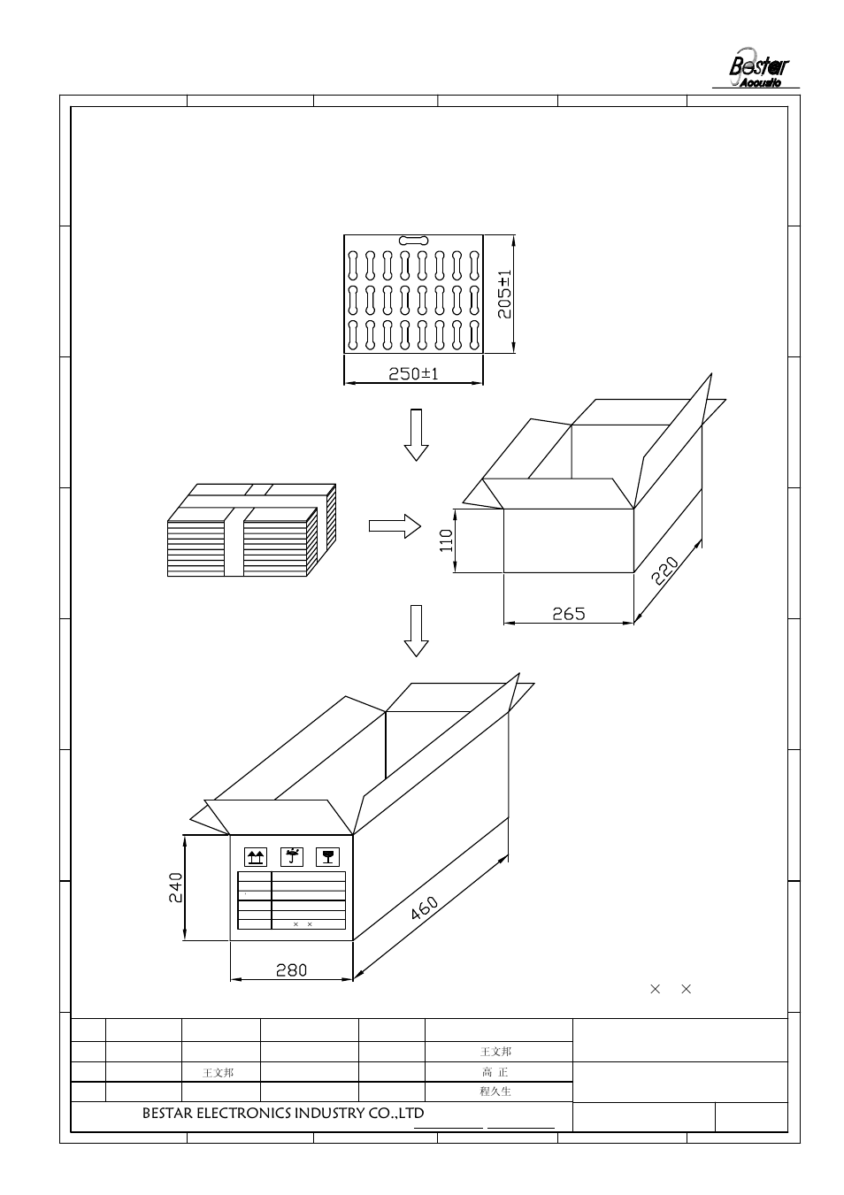 Packing, Remark, Bestar electronics industry co.,ltd | 50 pcs per tray | BeStar BMS1813-11C-08H3.8RW028 LF User Manual | Page 5 / 6