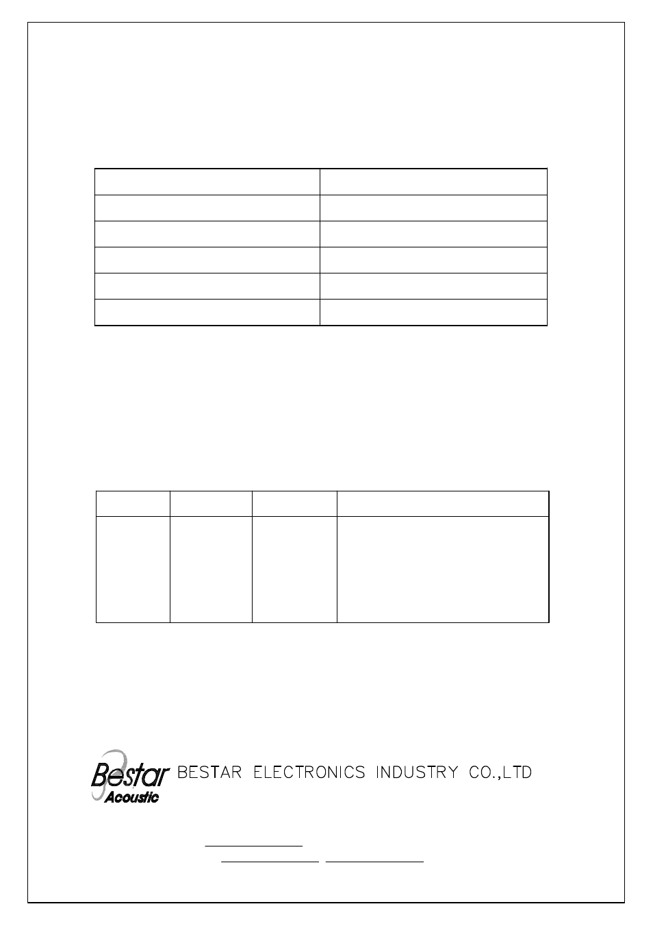 BeStar BSP1010-05H03 LF User Manual | 7 pages