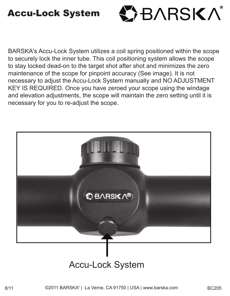 BARSKA ACCU Lock User Manual | 1 page