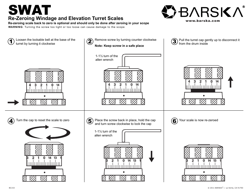 BARSKA Swat Re-zero User Manual | 1 page