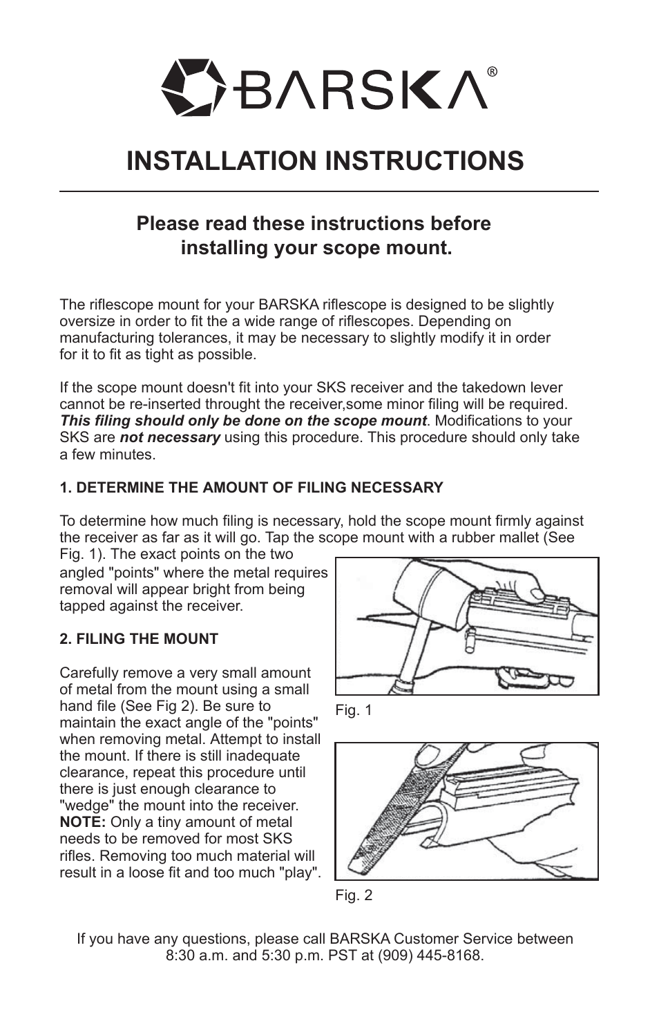 BARSKA AF10930 SKS Mount User Manual | 1 page