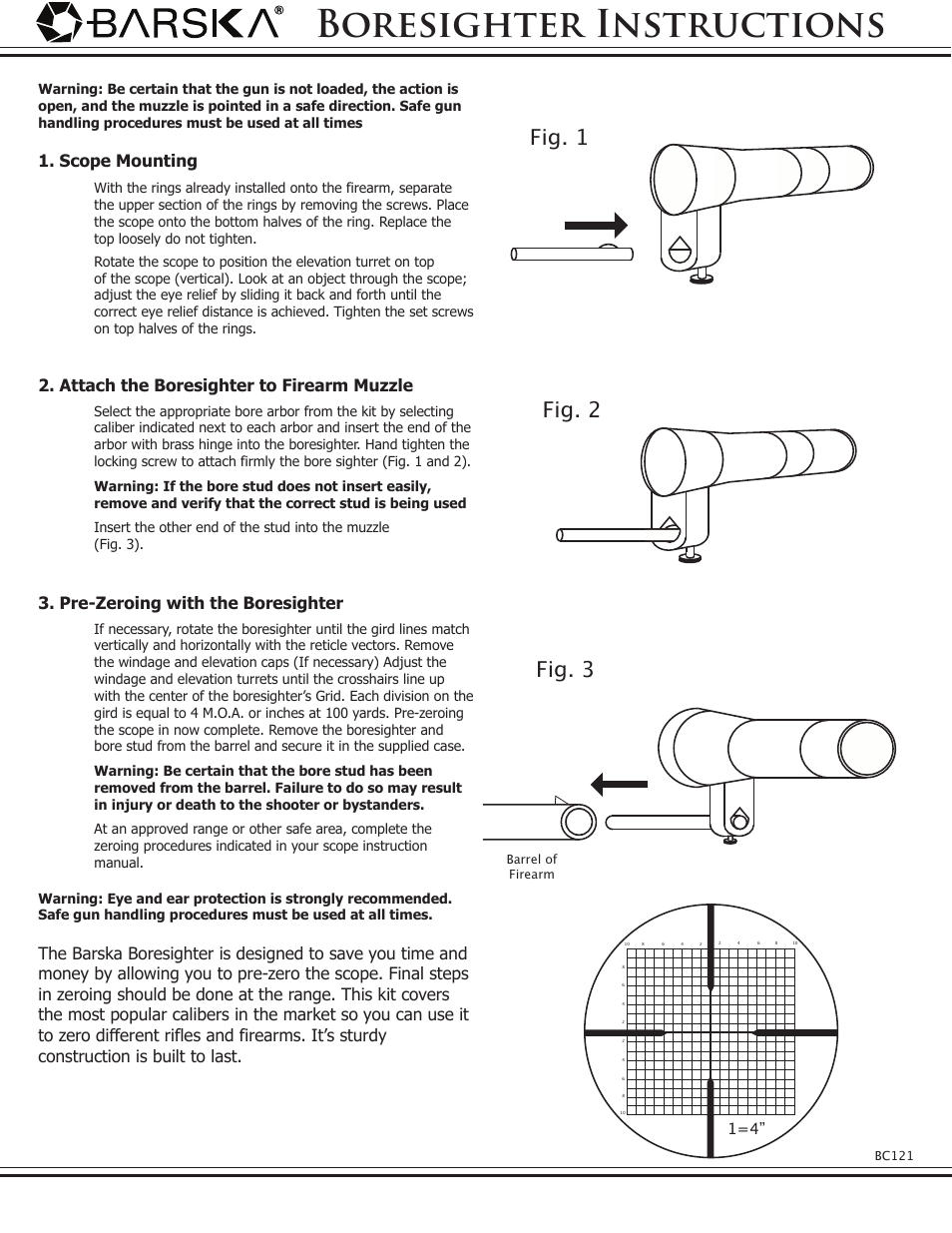 BARSKA AW11076 Iron Boresighter Kit User Manual | 1 page