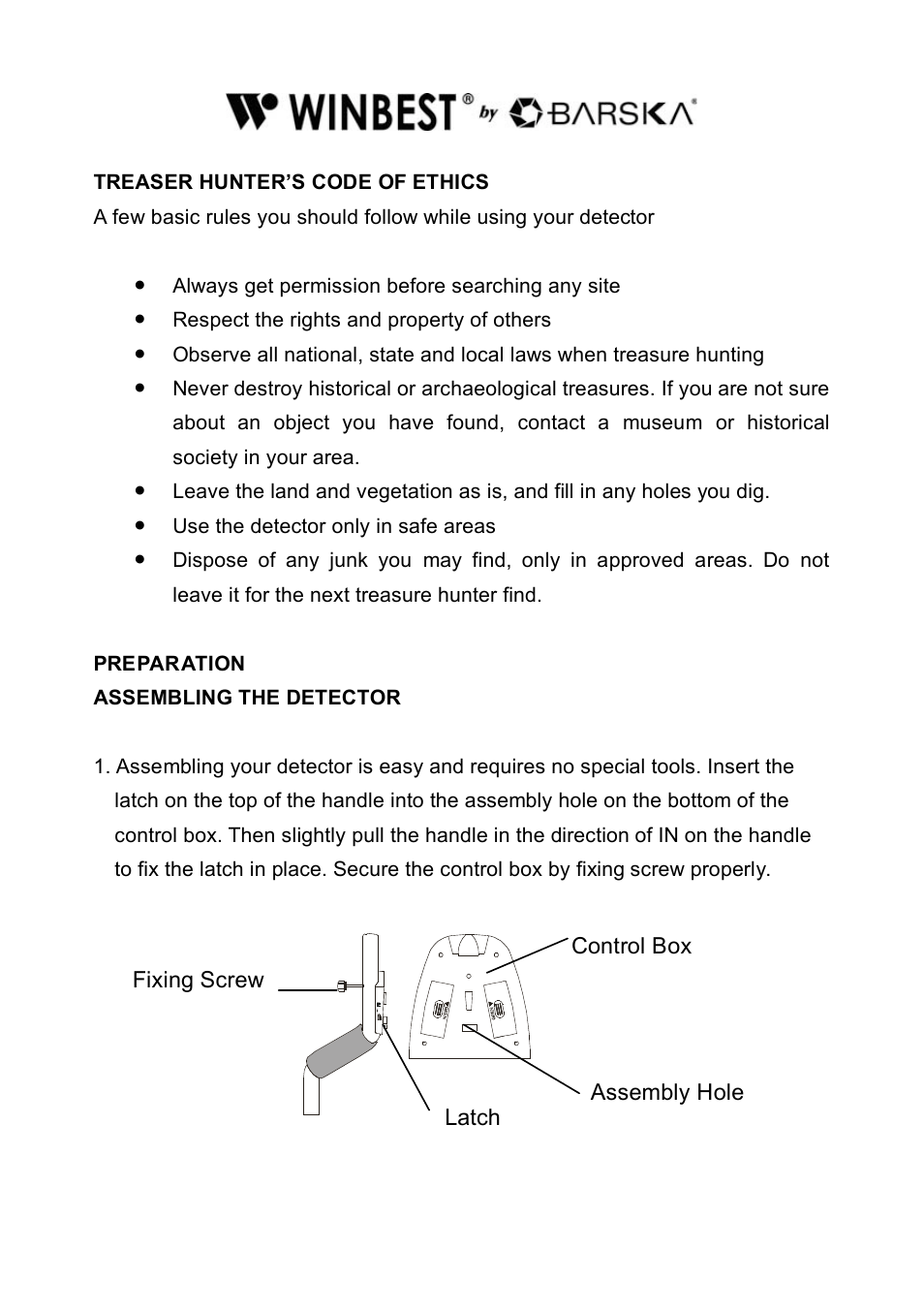 BARSKA BE11642 Elite Edition Metal Detector User Manual | Page 4 / 16