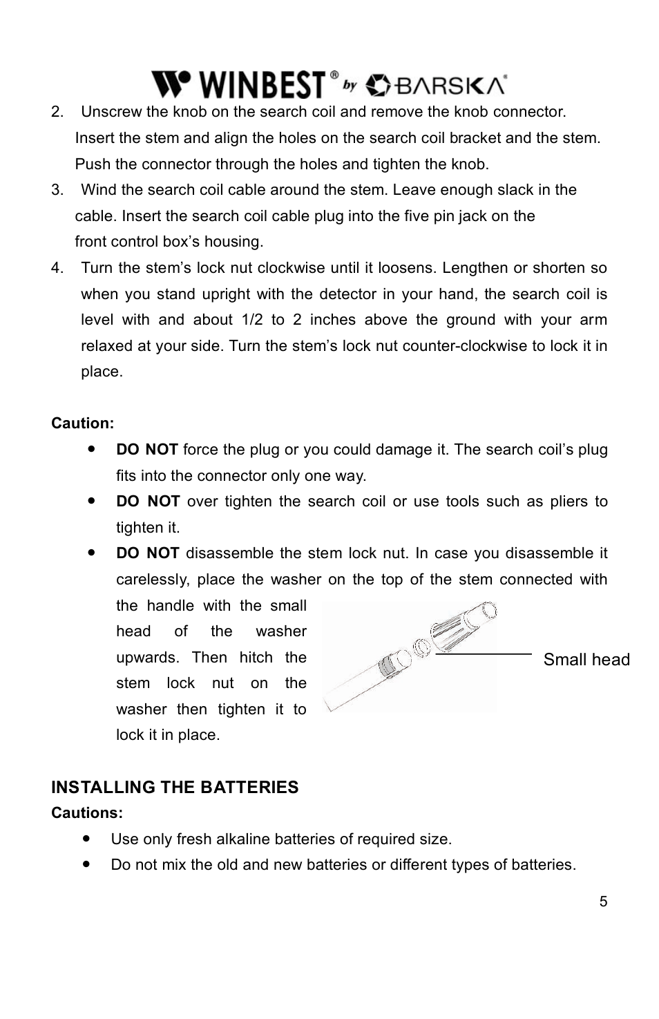 BARSKA BE11642 Elite Edition Metal Detector User Manual | Page 5 / 16