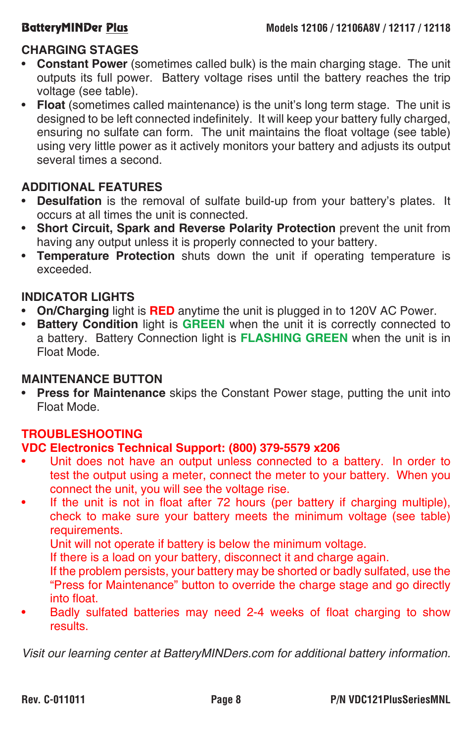 BatteryMINDer 12118 User Manual | Page 8 / 12