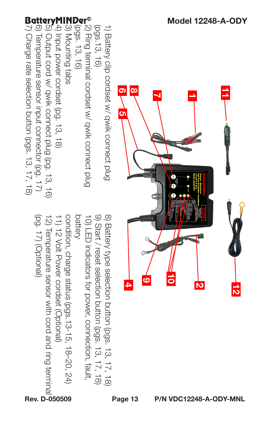 BatteryMINDer 12248-A-ODY User Manual | Page 13 / 32