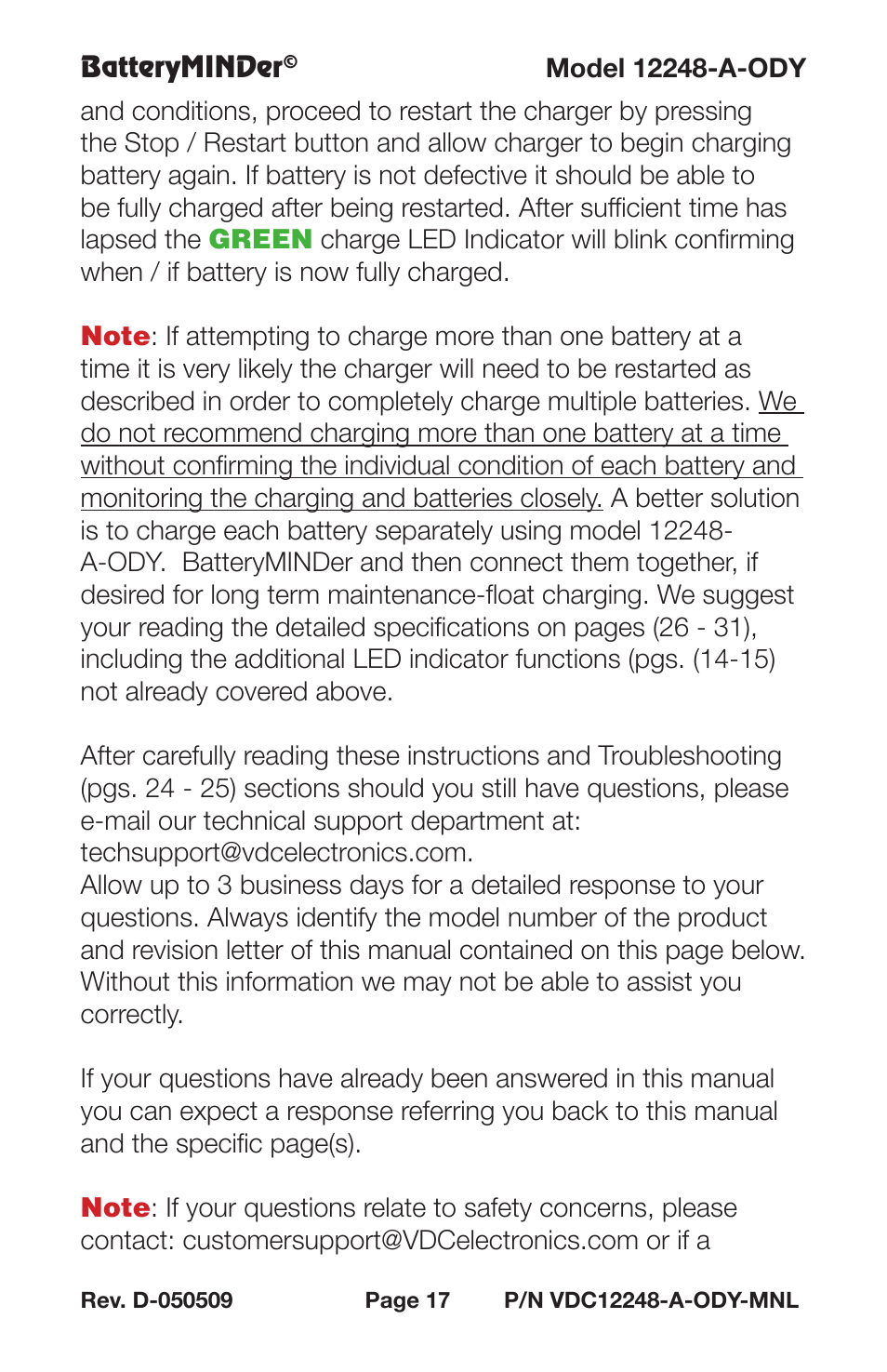 BatteryMINDer 12248-A-ODY User Manual | Page 17 / 32