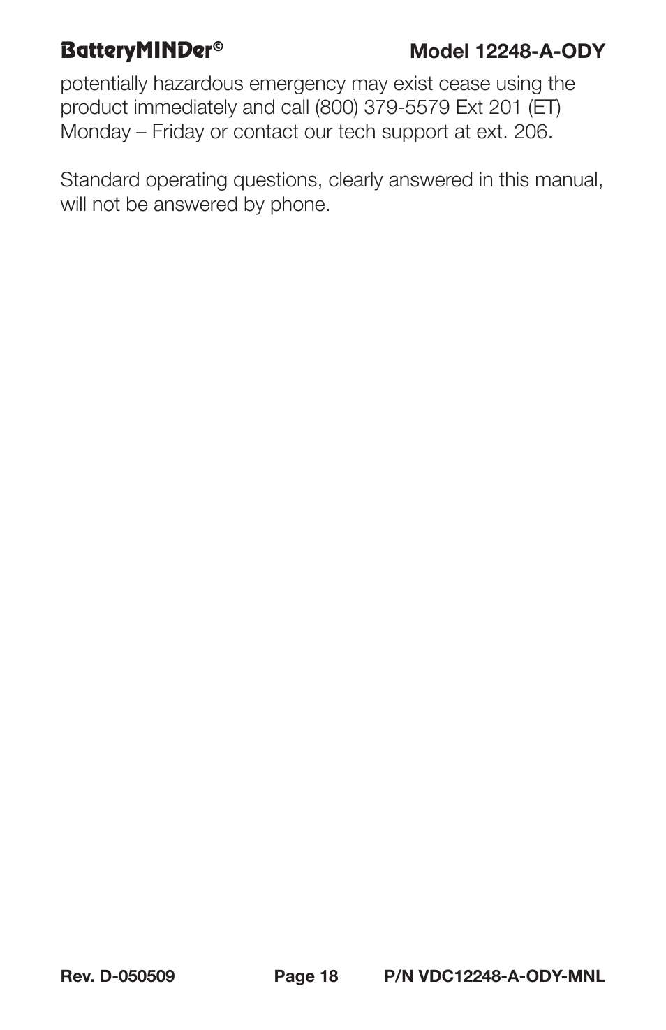 Batteryminder | BatteryMINDer 12248-A-ODY User Manual | Page 18 / 32