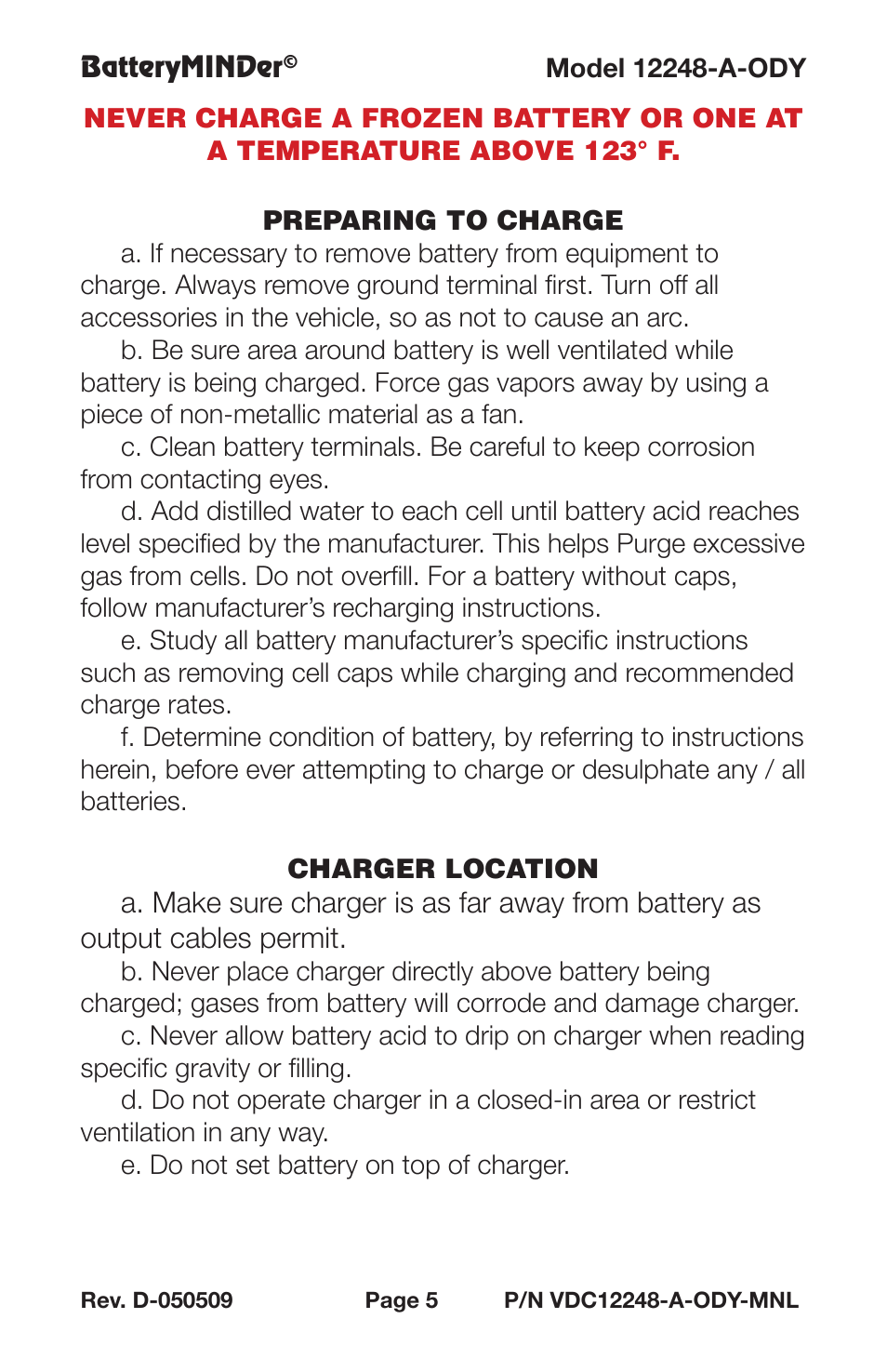 BatteryMINDer 12248-A-ODY User Manual | Page 5 / 32