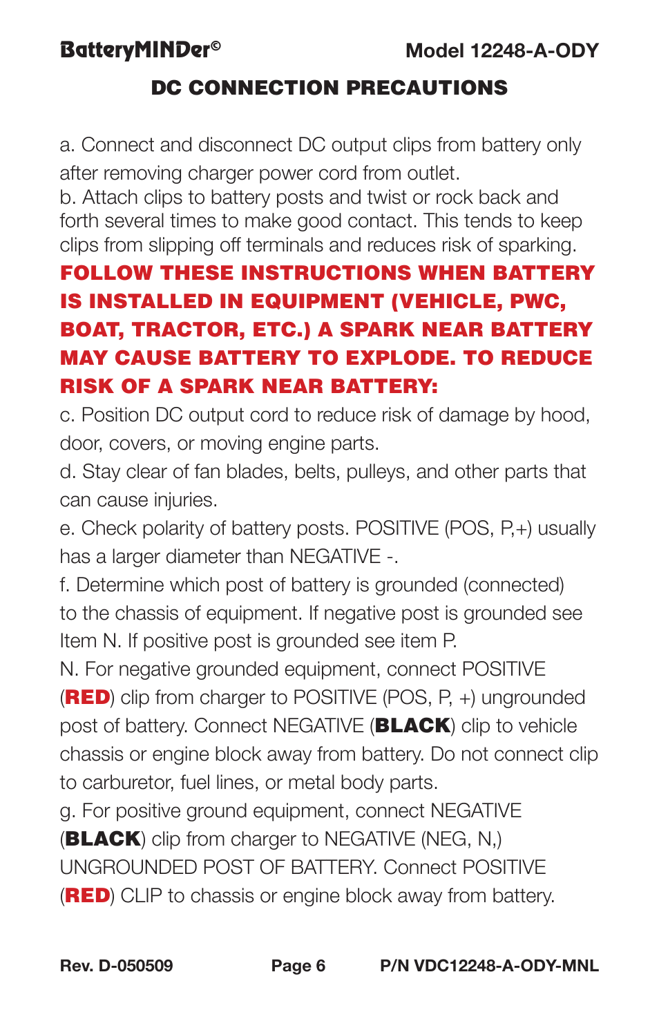 BatteryMINDer 12248-A-ODY User Manual | Page 6 / 32