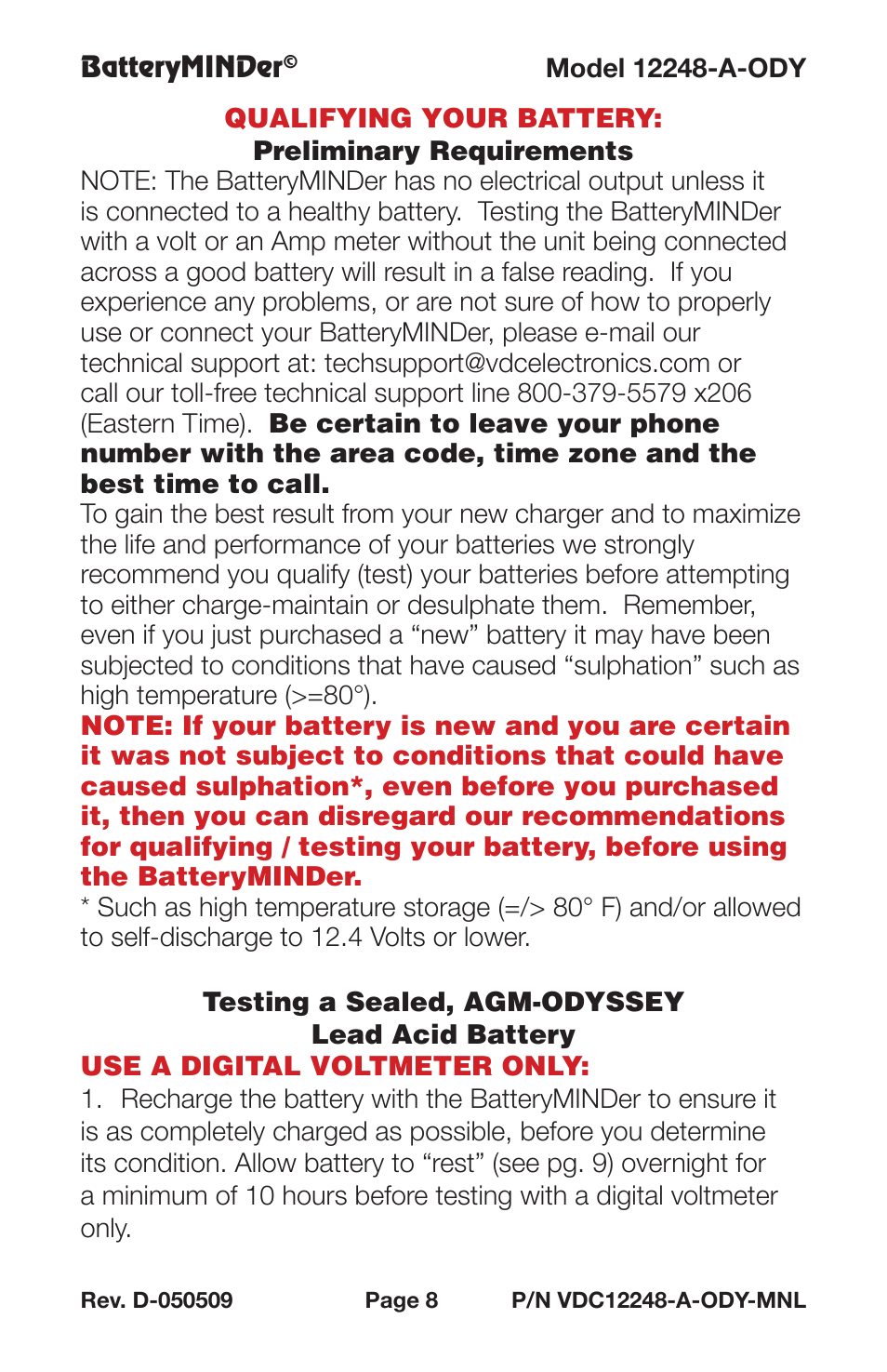 BatteryMINDer 12248-A-ODY User Manual | Page 8 / 32