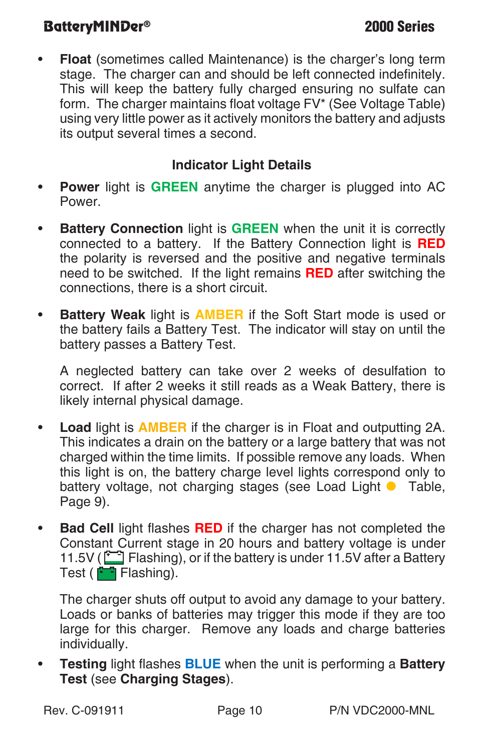 BatteryMINDer 2000 Series User Manual | Page 10 / 16