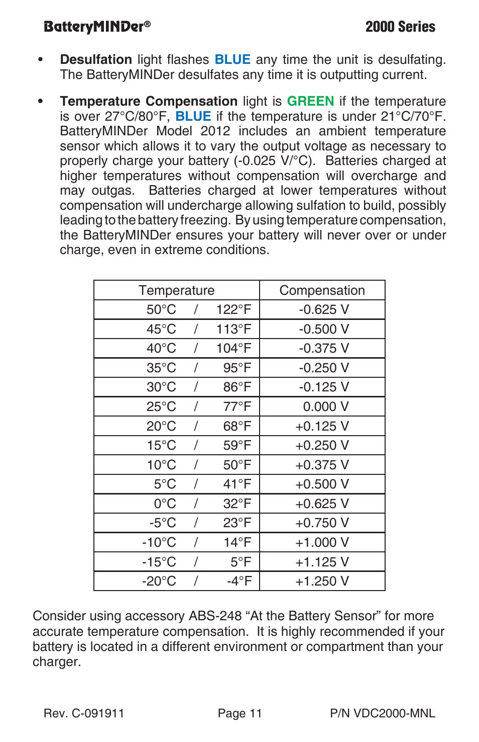 BatteryMINDer 2000 Series User Manual | Page 11 / 16