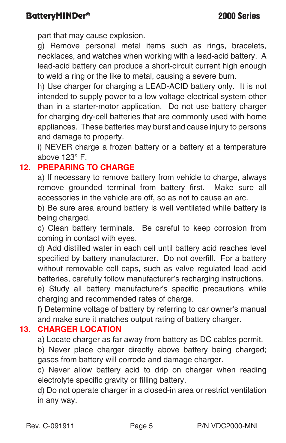 BatteryMINDer 2000 Series User Manual | Page 5 / 16