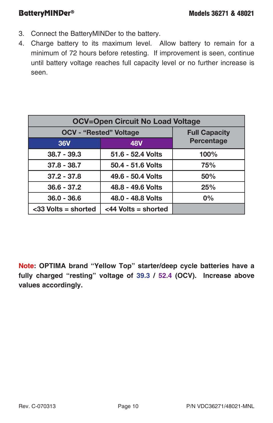 BatteryMINDer 48021 User Manual | Page 10 / 24