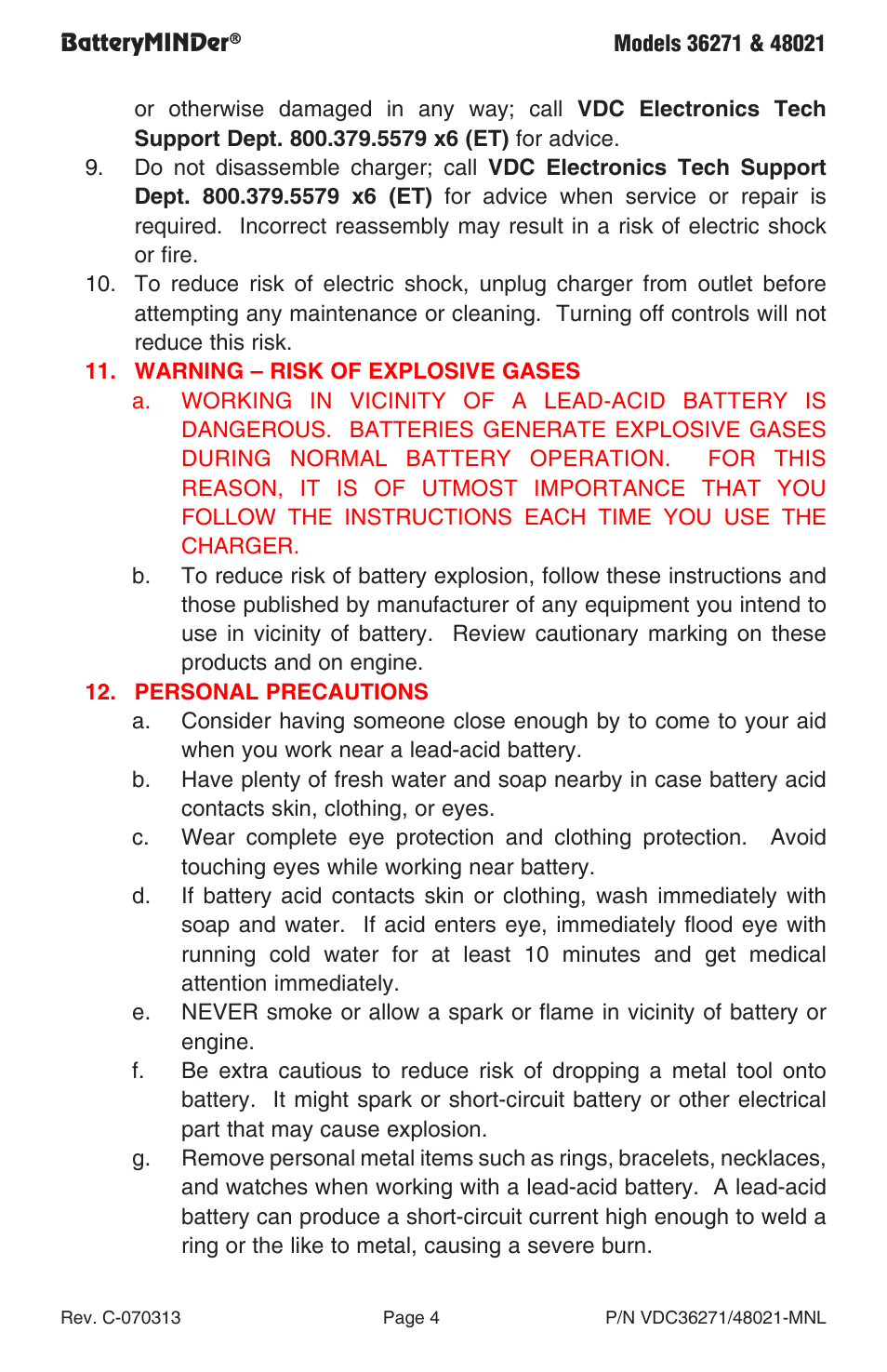 BatteryMINDer 48021 User Manual | Page 4 / 24