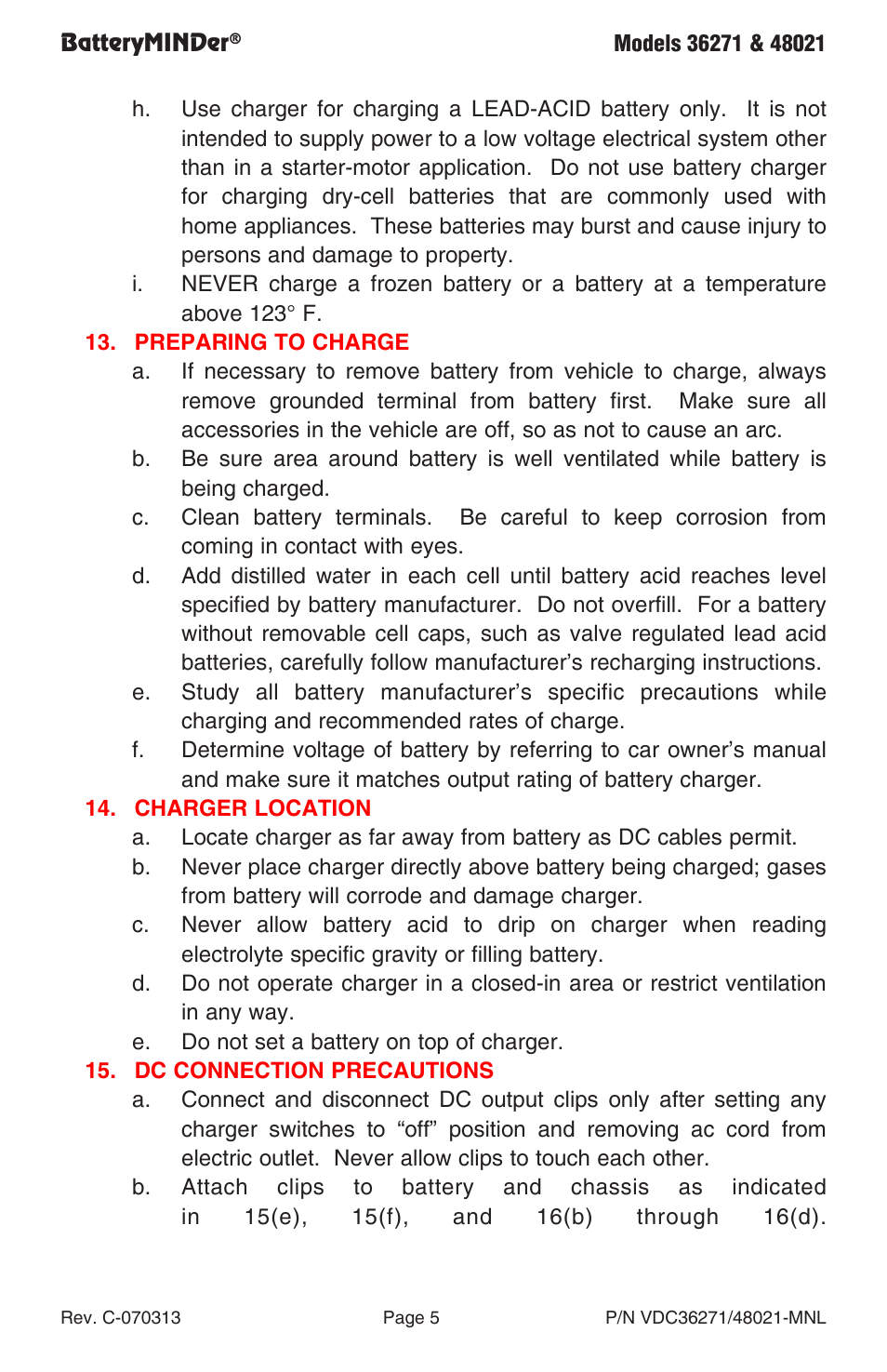 BatteryMINDer 48021 User Manual | Page 5 / 24