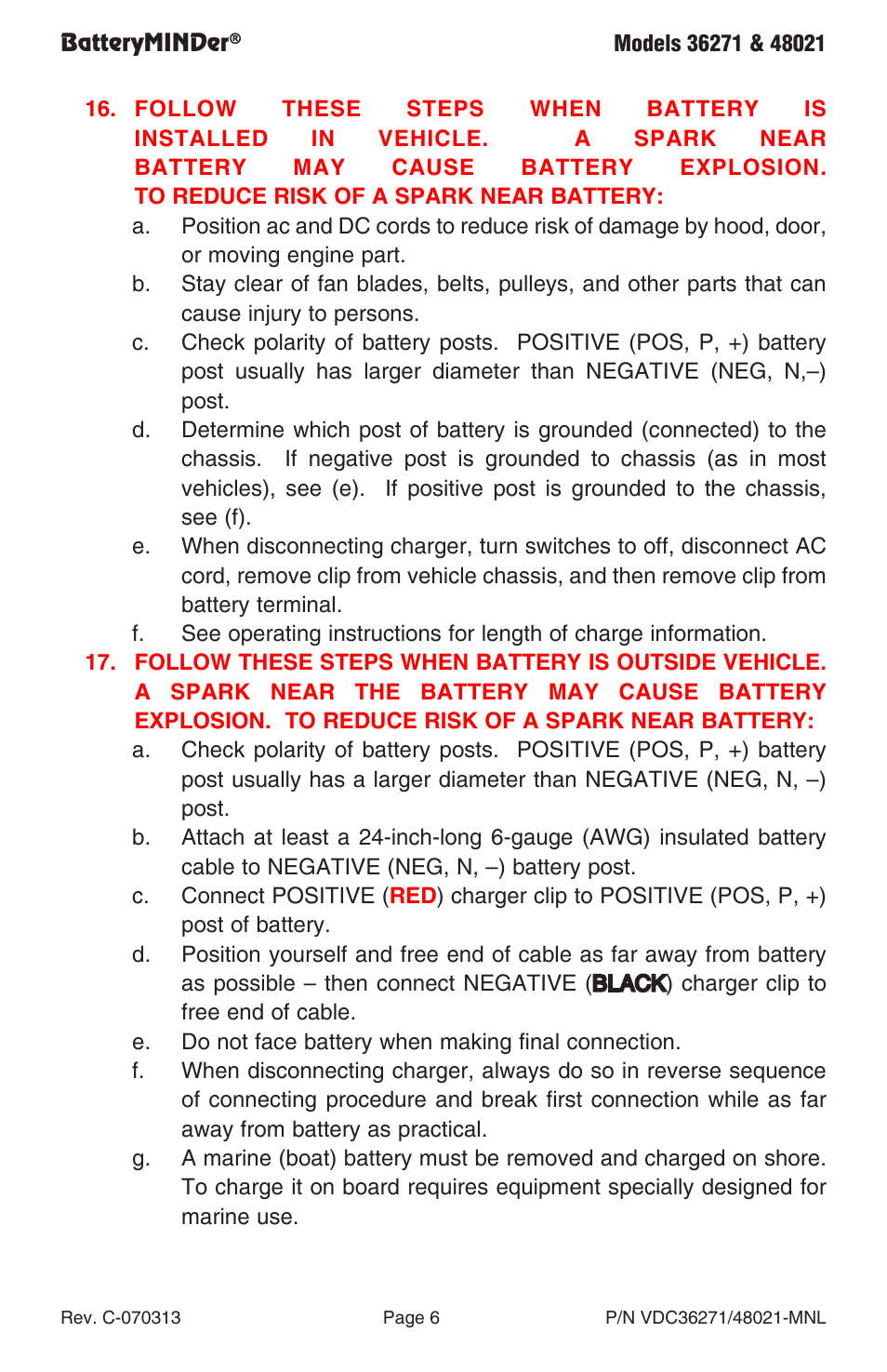 BatteryMINDer 48021 User Manual | Page 6 / 24