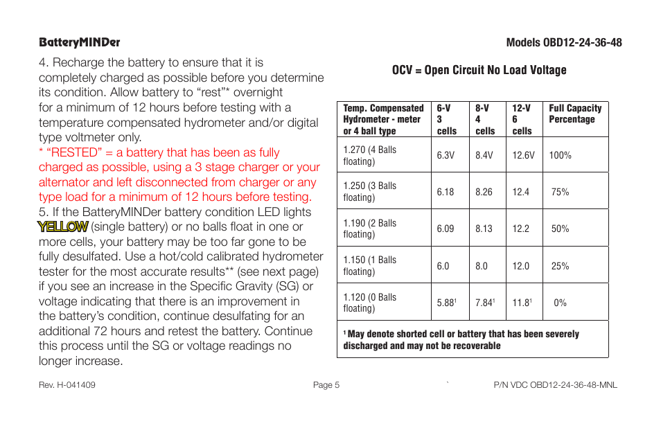 BatteryMINDer OBD-12, -24, -36 & -48 User Manual | Page 5 / 20