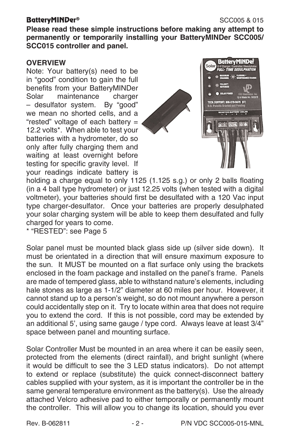 BatteryMINDer SCC015 User Manual | Page 2 / 8