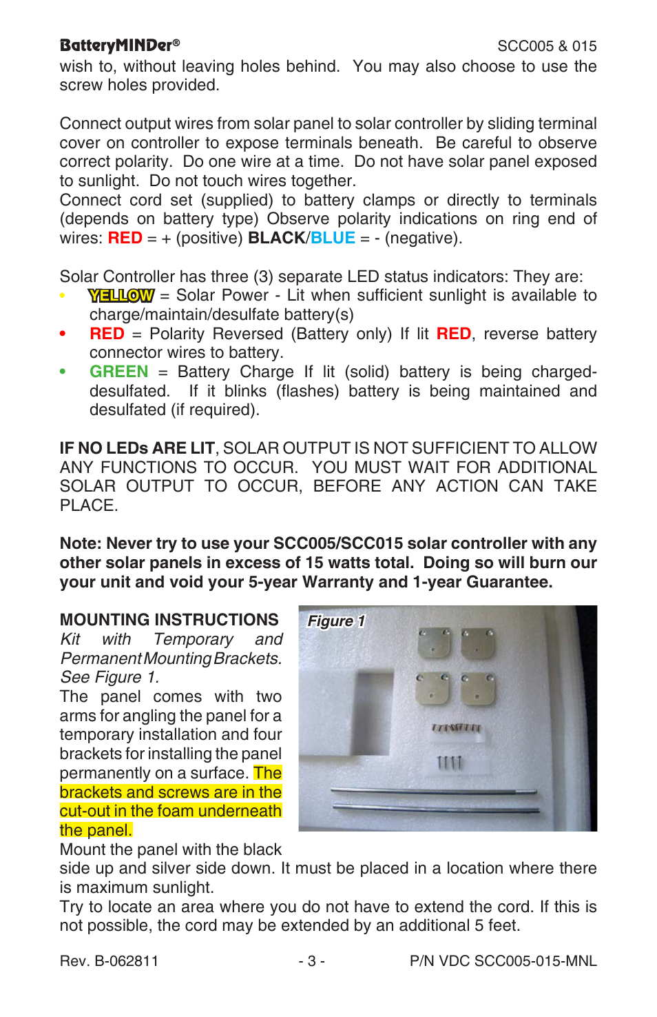 BatteryMINDer SCC015 User Manual | Page 3 / 8