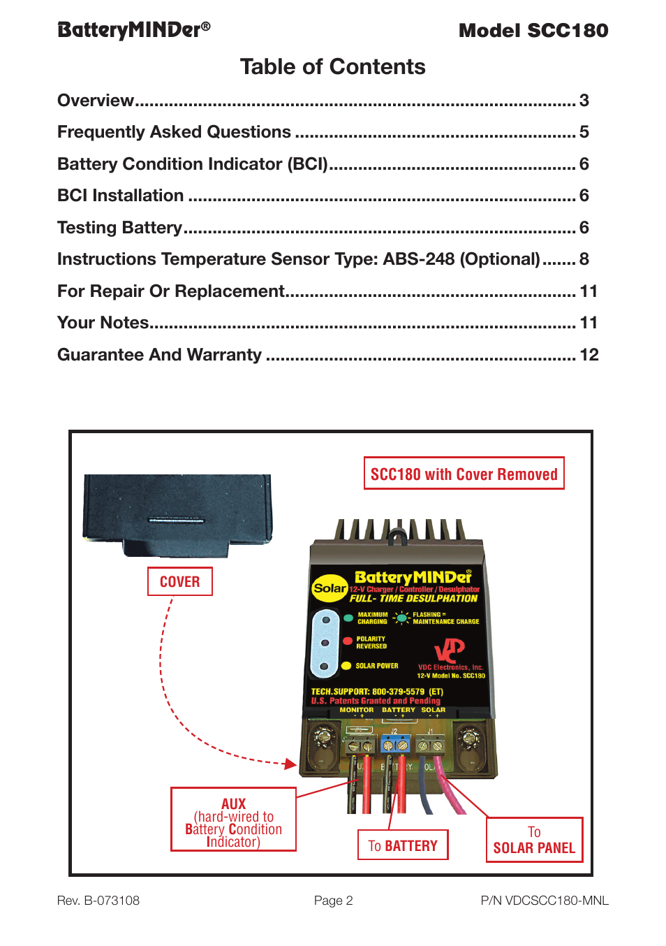 BatteryMINDer SCC180 User Manual | Page 2 / 12