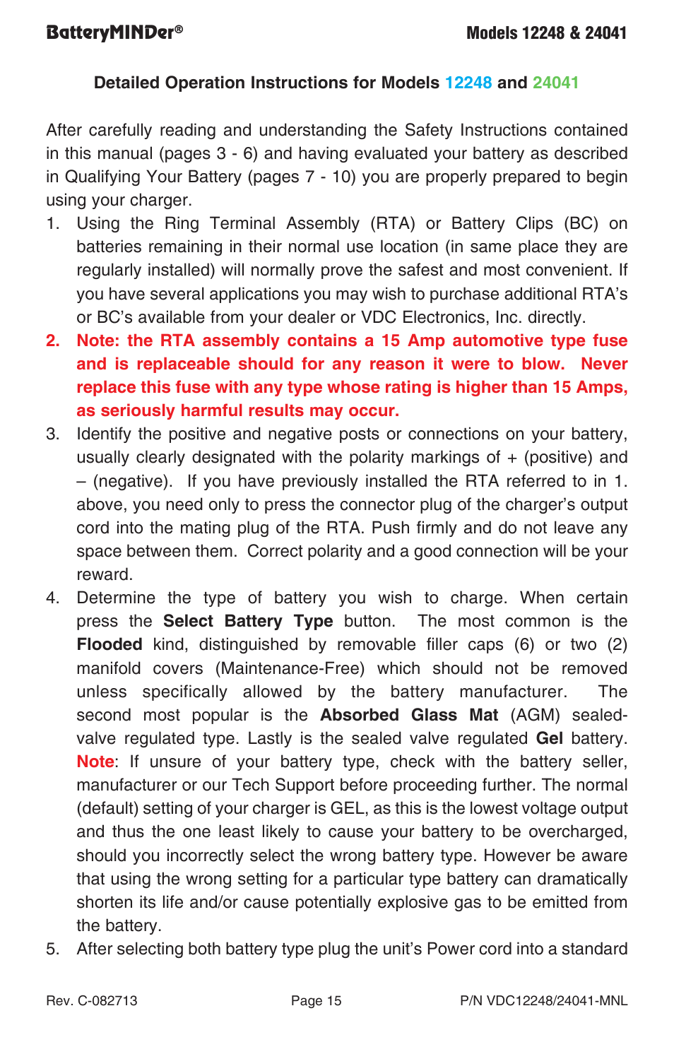 BatteryMINDer 24041 User Manual | Page 15 / 24