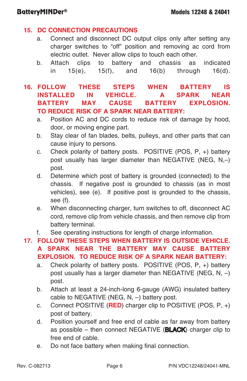 BatteryMINDer 24041 User Manual | Page 6 / 24