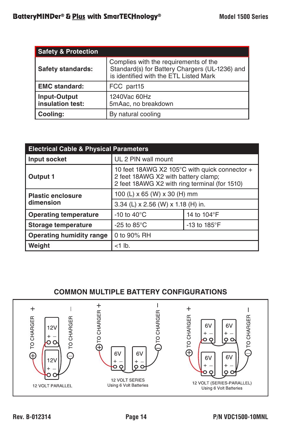 Common multiple battery configurations | BatteryMINDer 1510 User Manual | Page 14 / 16