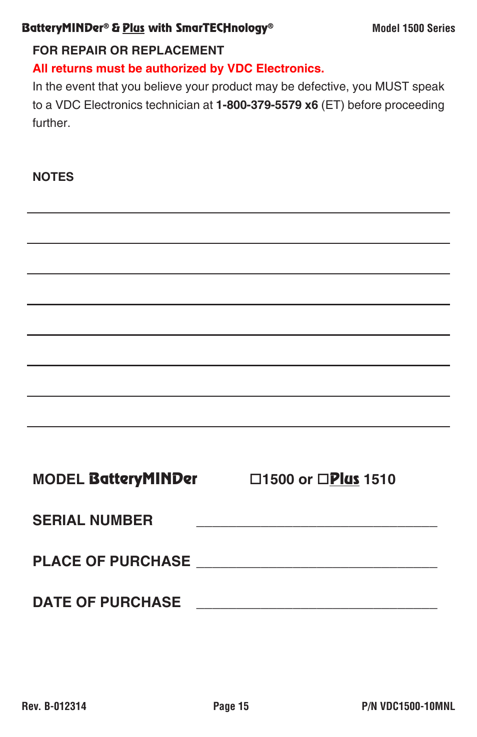 BatteryMINDer 1510 User Manual | Page 15 / 16