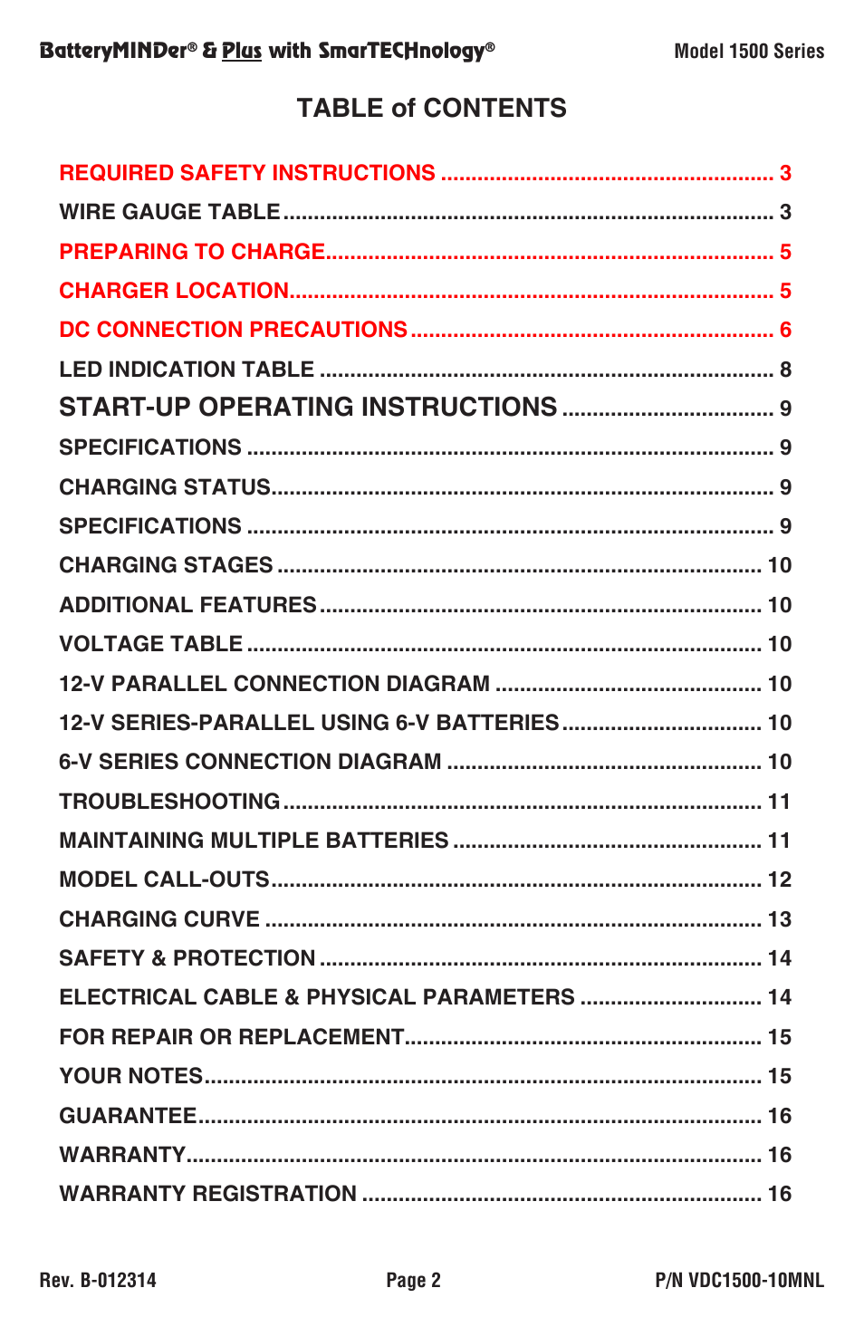 BatteryMINDer 1510 User Manual | Page 2 / 16