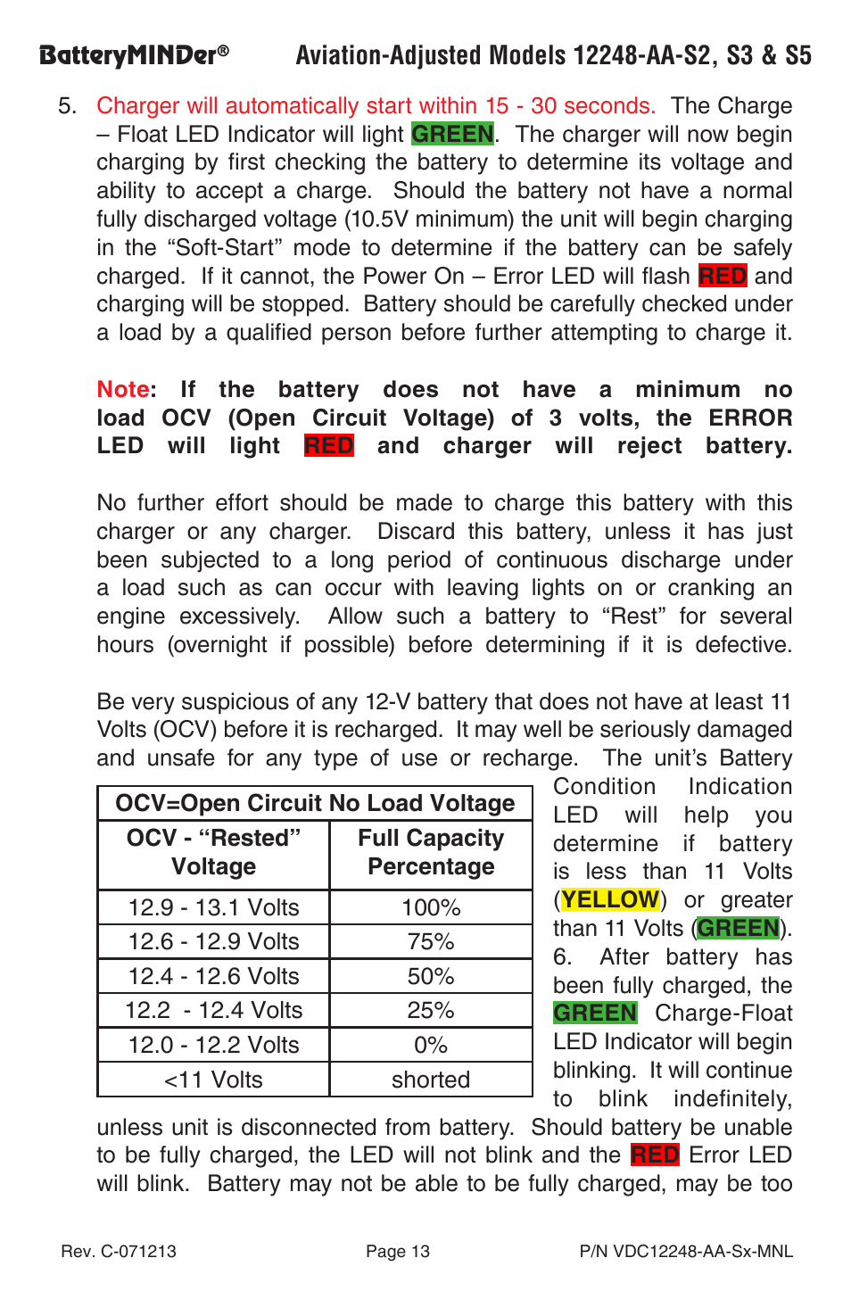 BatteryMINDer 12248-AA-Series User Manual | Page 13 / 24