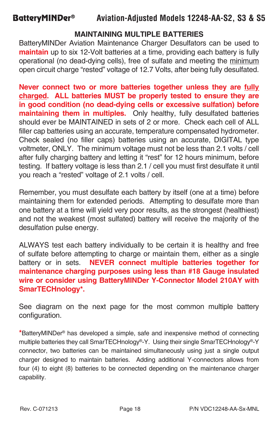 BatteryMINDer 12248-AA-Series User Manual | Page 18 / 24