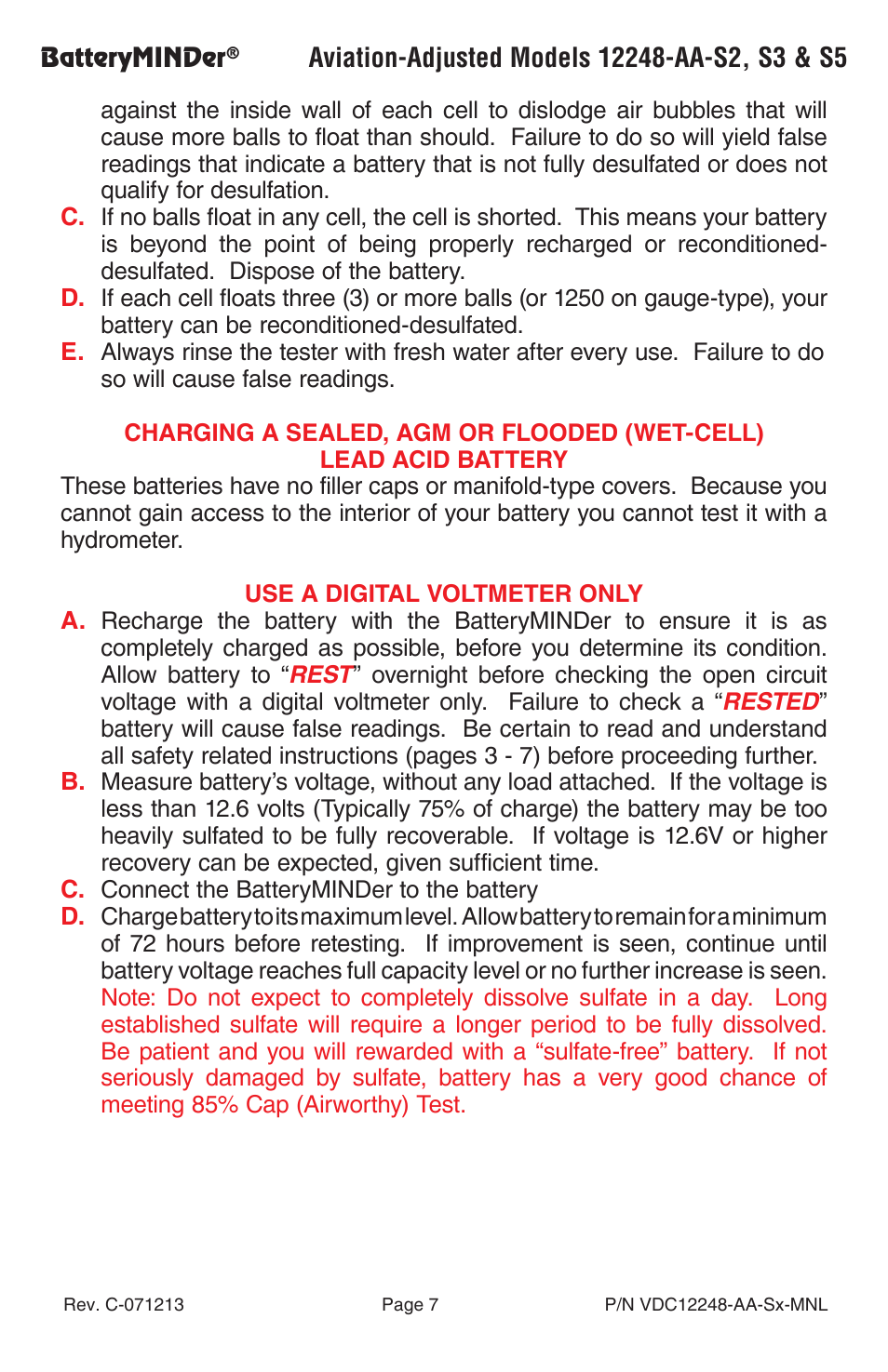 BatteryMINDer 12248-AA-Series User Manual | Page 7 / 24