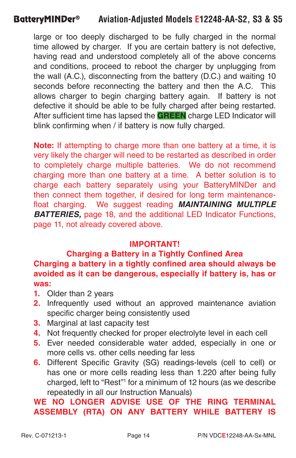 BatteryMINDer E12248-AA-Series User Manual | Page 14 / 24