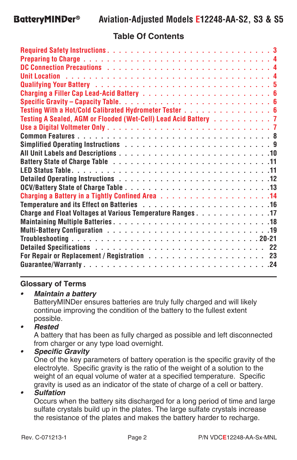 BatteryMINDer E12248-AA-Series User Manual | Page 2 / 24