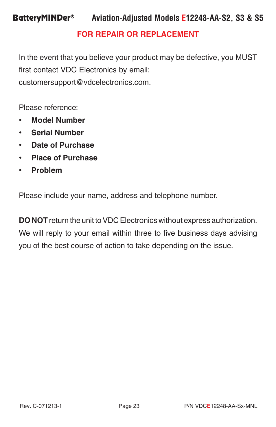 BatteryMINDer E12248-AA-Series User Manual | Page 23 / 24