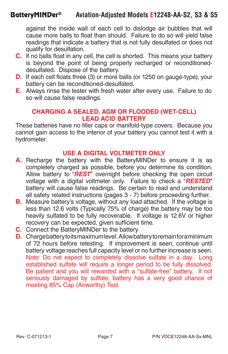 BatteryMINDer E12248-AA-Series User Manual | Page 7 / 24