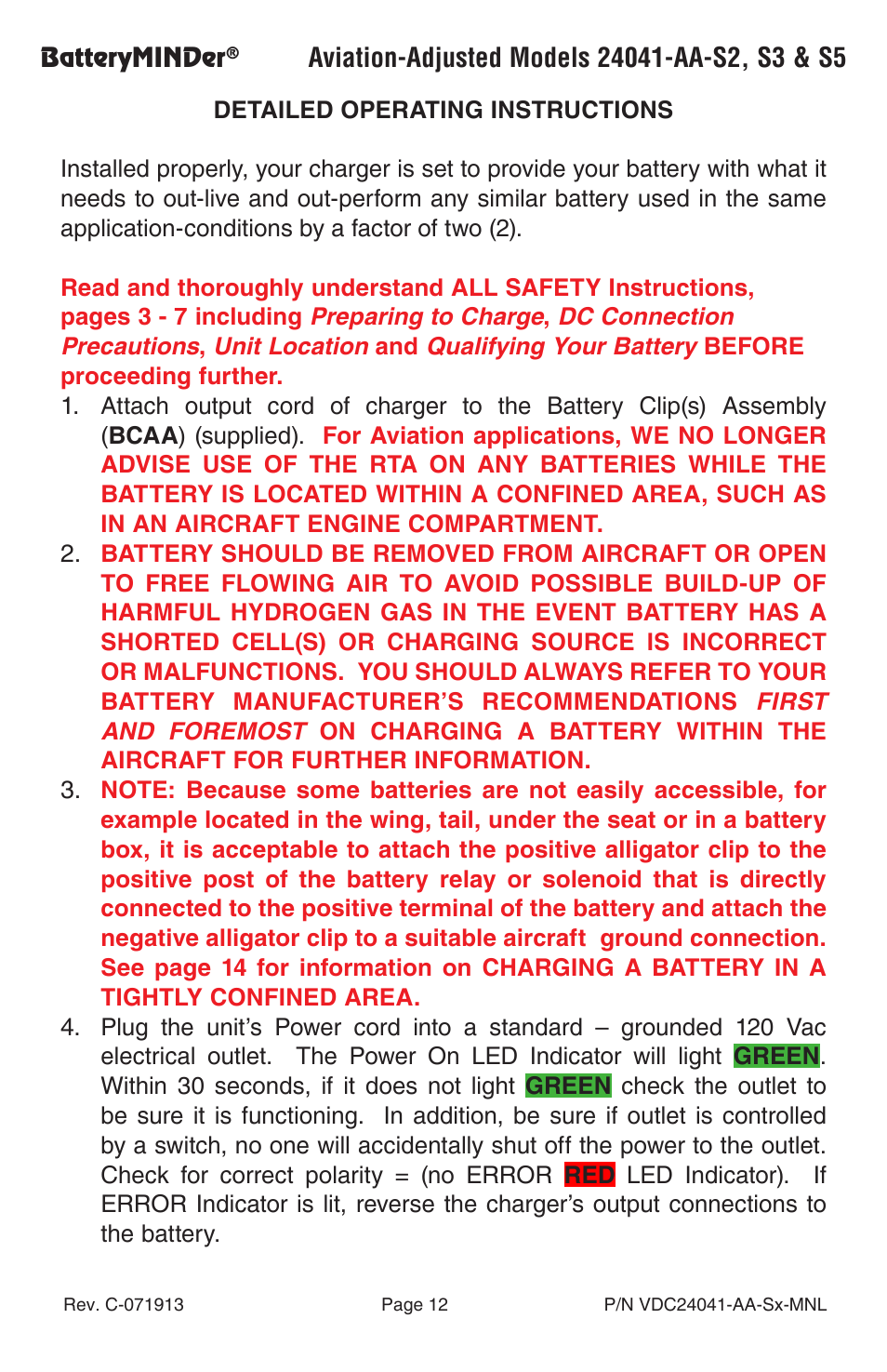 BatteryMINDer 24041-AA-Series User Manual | Page 12 / 24