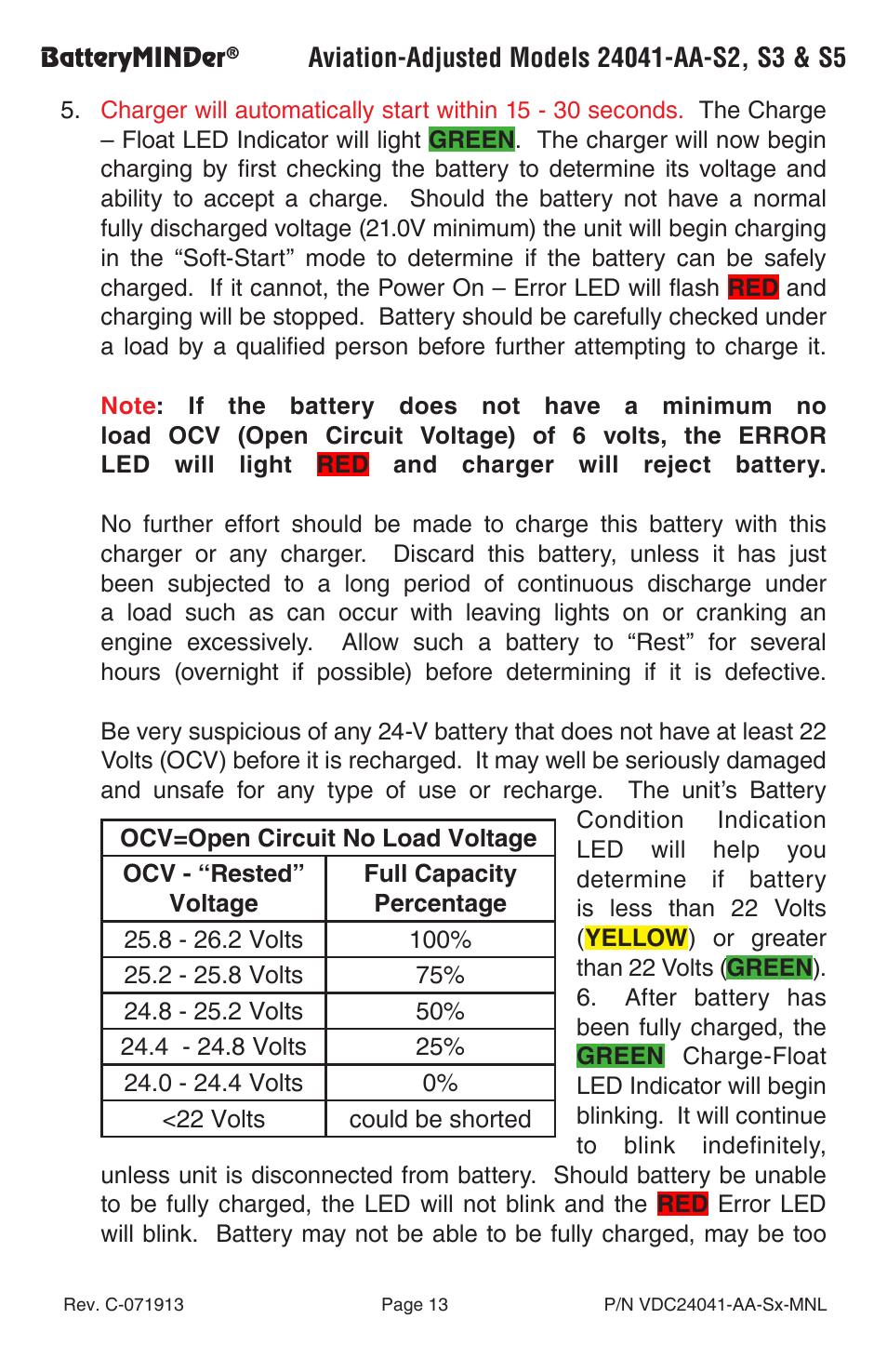 BatteryMINDer 24041-AA-Series User Manual | Page 13 / 24