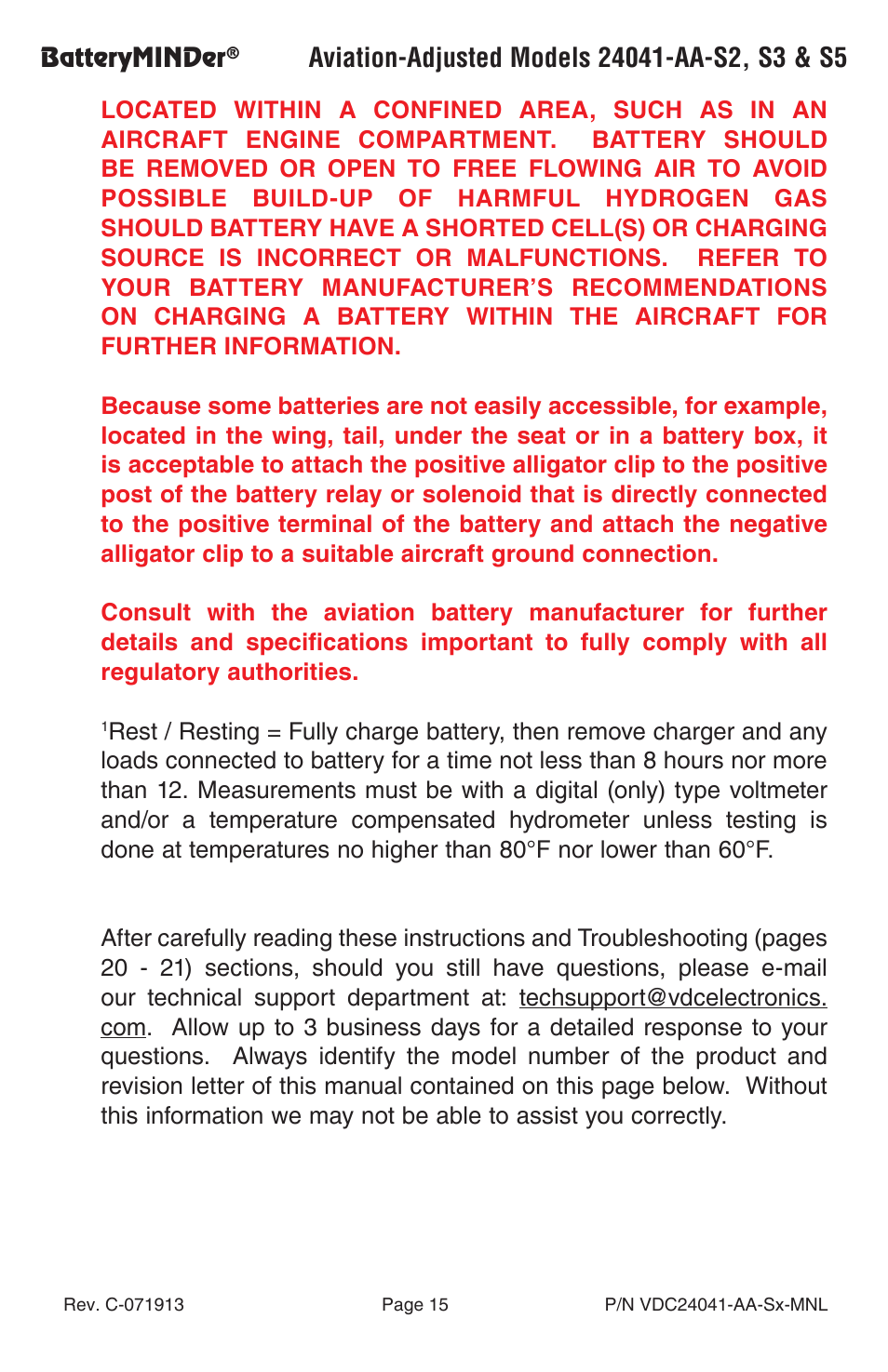 BatteryMINDer 24041-AA-Series User Manual | Page 15 / 24