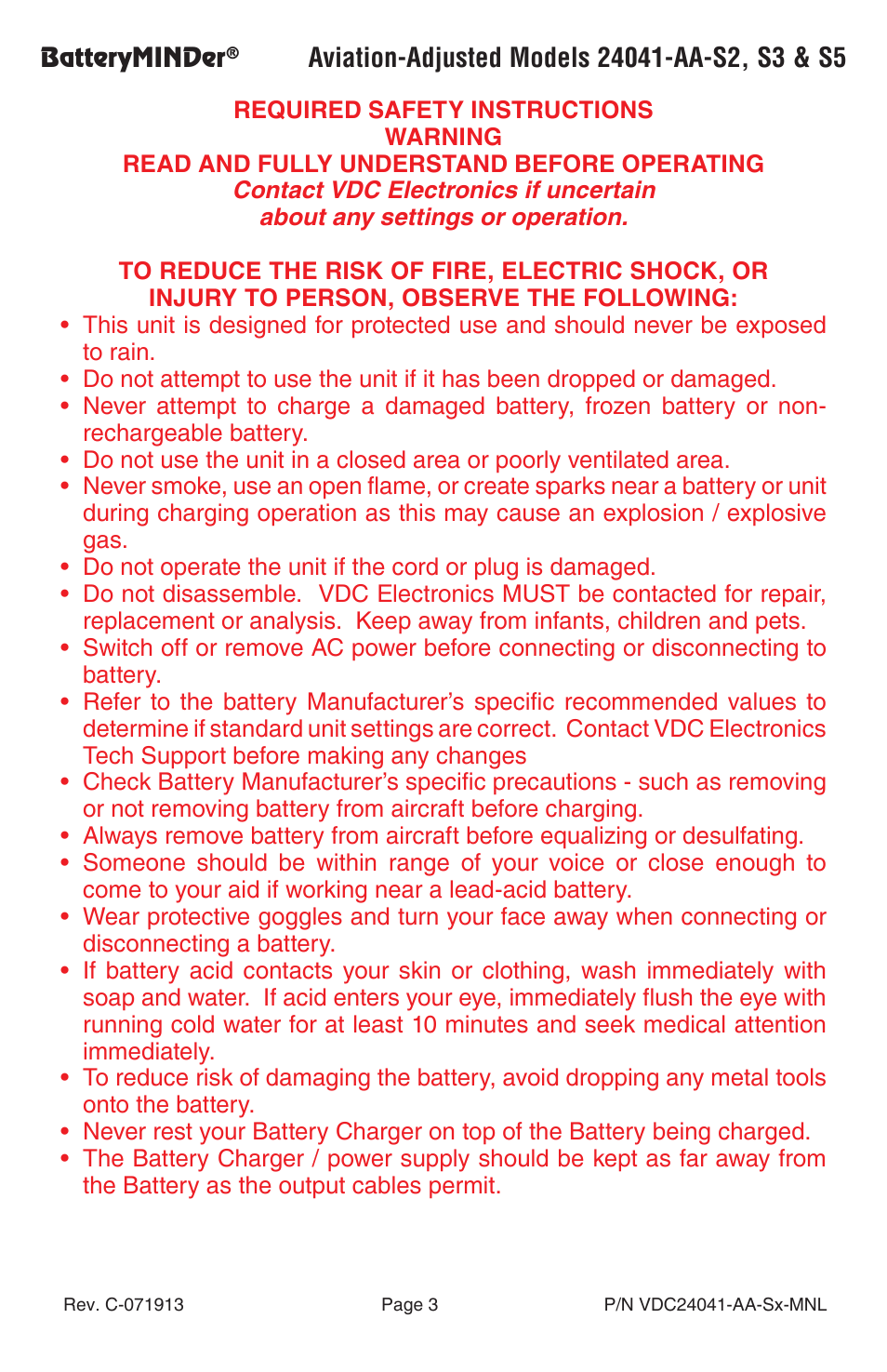 BatteryMINDer 24041-AA-Series User Manual | Page 3 / 24